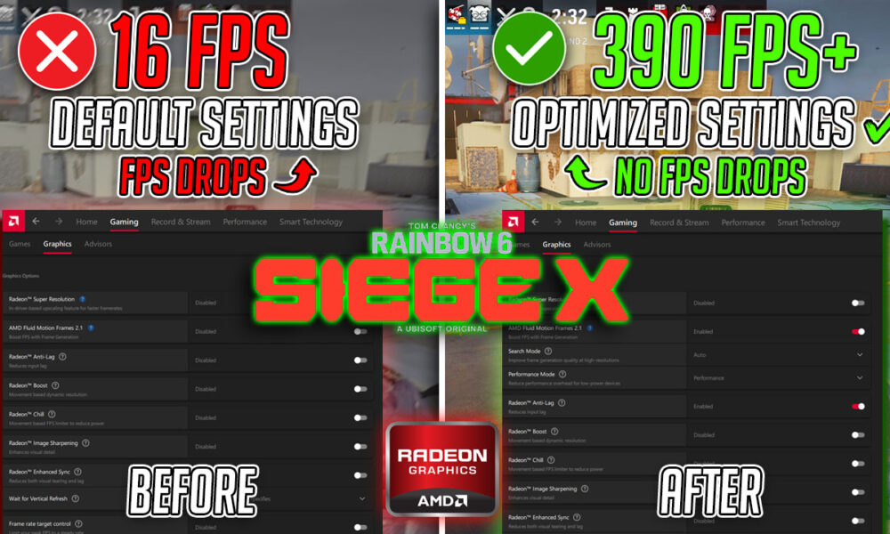 Rainbow Six: Siege – BEST AMD Radeon Settings for MAX FPS & LOW Input Lag! 🔧