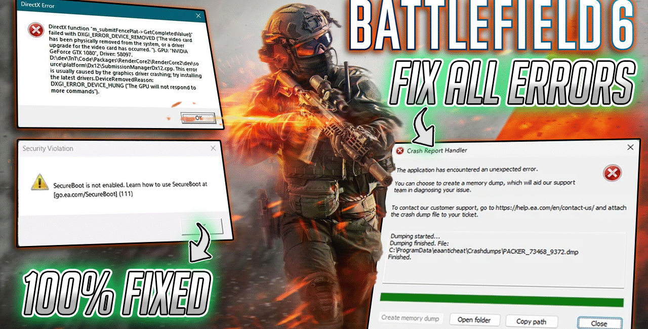 How to Fix Battlefield 6 Errors – Fix Crashing, Insufficient VRAM Requirement & Black Screen Errors