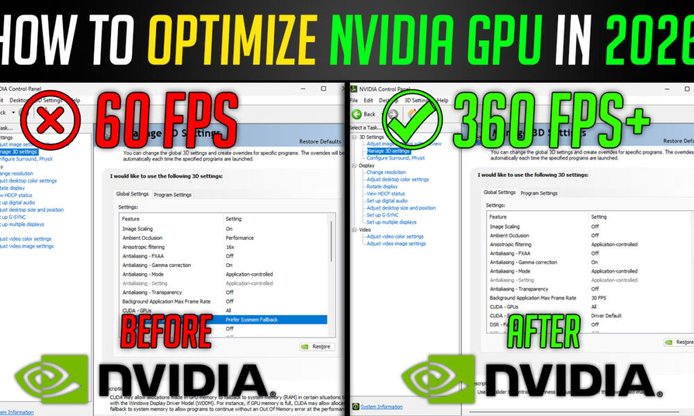 How to Setup & OPTIMIZE Your NVIDIA GPU in 2026 – Improve FPS, Reduce Lag & MAX Performance🔧