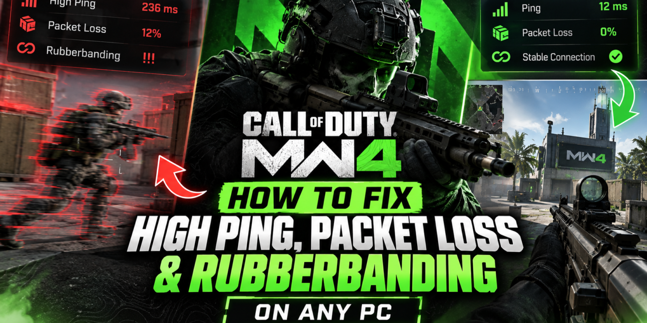 Call of Duty MW4: How to Fix High Ping, Packet Loss & Rubberbanding on ANY PC🌐